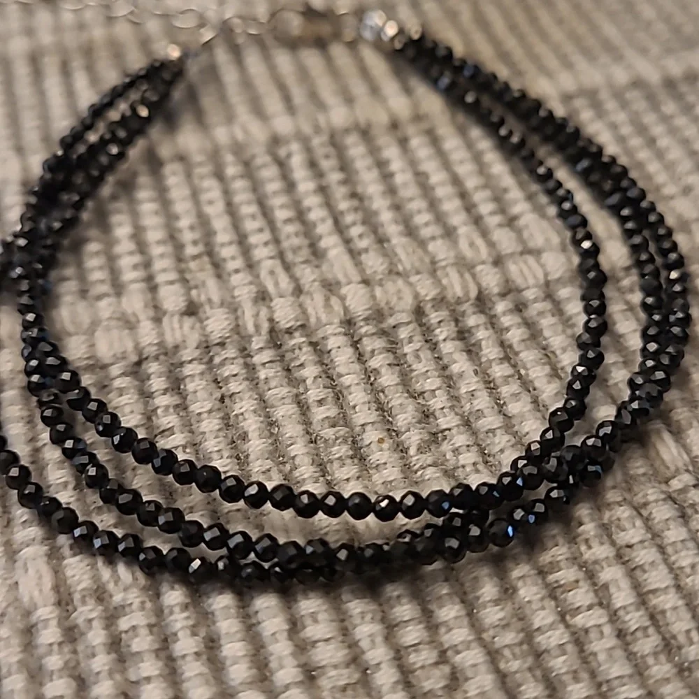 Real Black Spinel and Sterling Ring and Bracelet Set - Picture 4 of 8